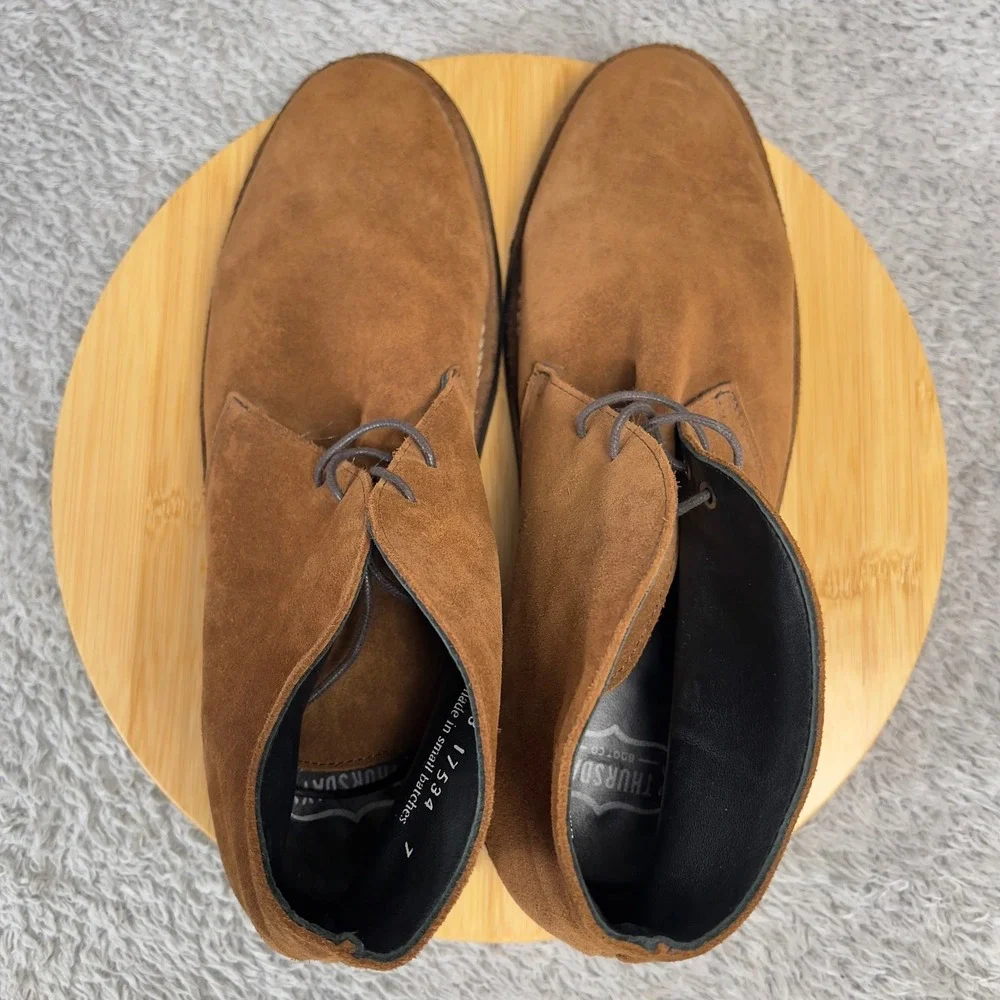 Thursday Boot Co Scout Suede Chukka Boots Mens 10.5 Cognac Brown Handcrafted